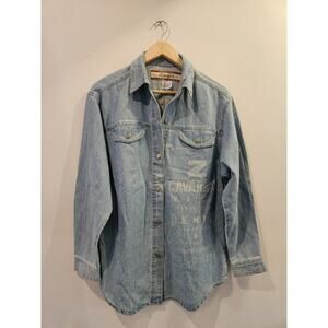 Vintage Women's NWT Denim Button Up Shirt Z Cavaricci Size Medium